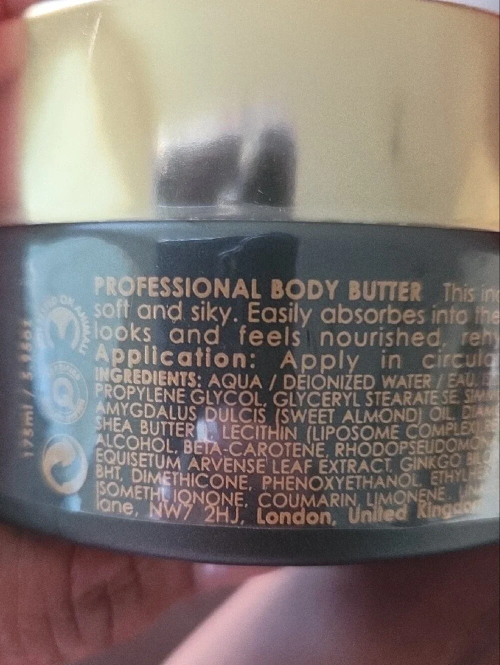 Hermetise Moisturizing Body Butter — Gray & Gold Jar